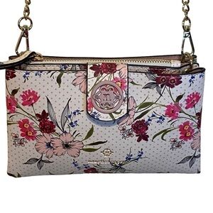 Nanette Lepore Mirabel Floral Printed Vegan Leather Spring Crossbody Bag